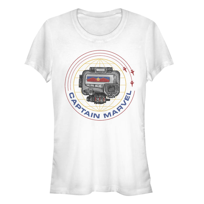 fifth sun Junior's Marvel Captain Marvel Galactic Pager T-Shirt