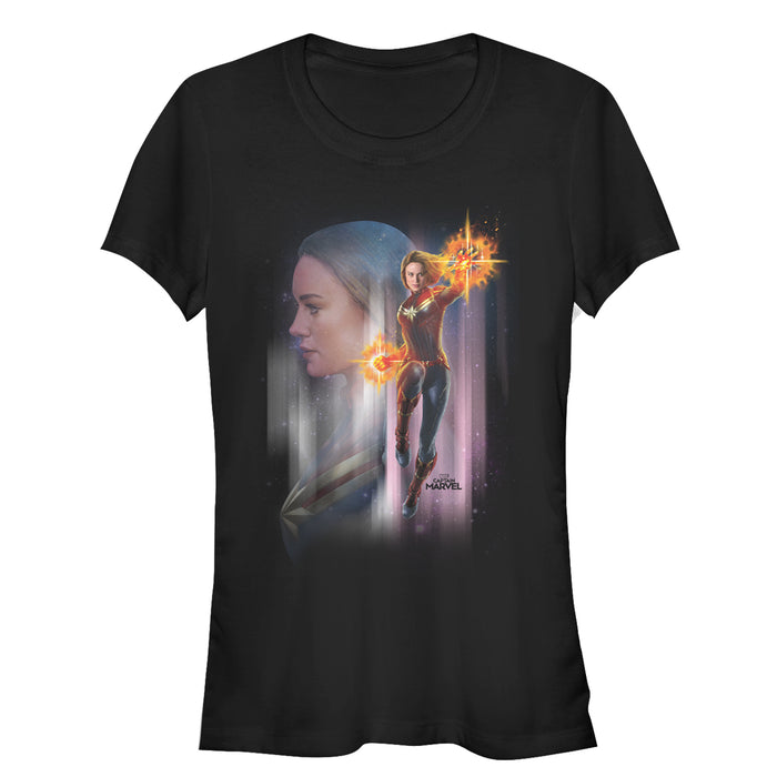 fifth sun Junior's Marvel Captain Marvel Galactic Profile T-Shirt