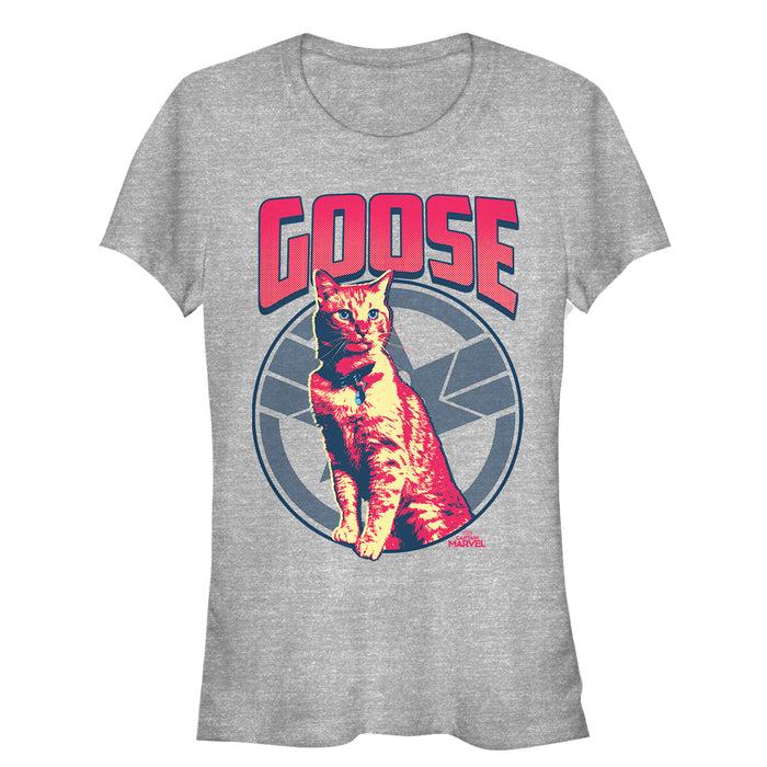 fifth sun Junior's Marvel Captain Marvel Goose Cat Badge T-Shirt