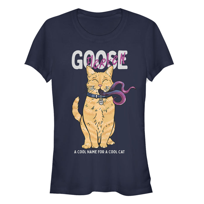 fifth sun Junior's Marvel Captain Marvel Goose Flerken Cartoon T-Shirt