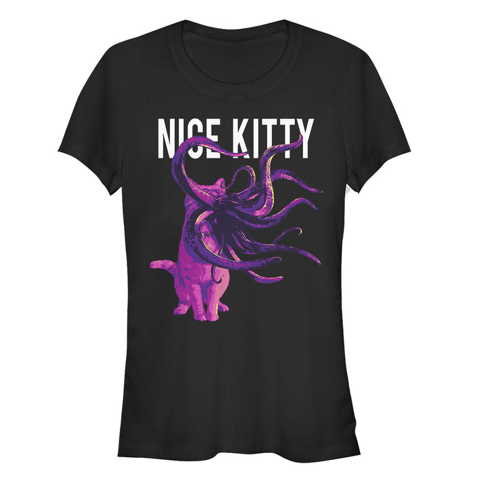 fifth sun Junior's Marvel Captain Marvel Goose Nice Kitty T-Shirt