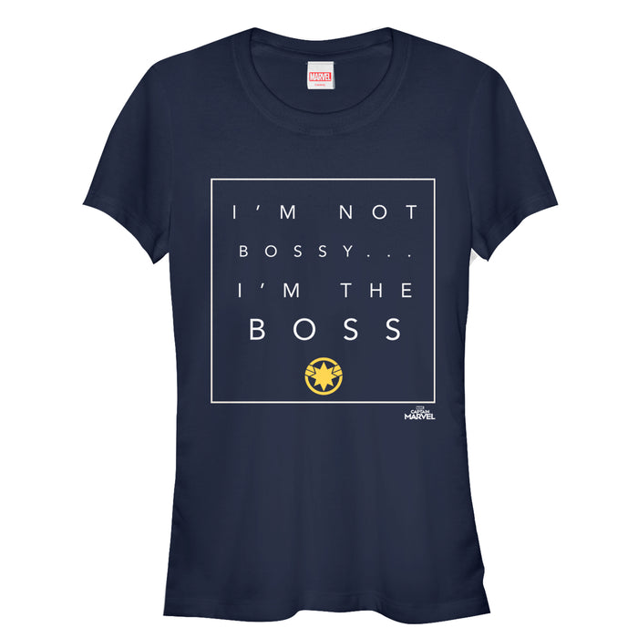 fifth sun Junior's Marvel Captain Marvel I'm the Boss T-Shirt