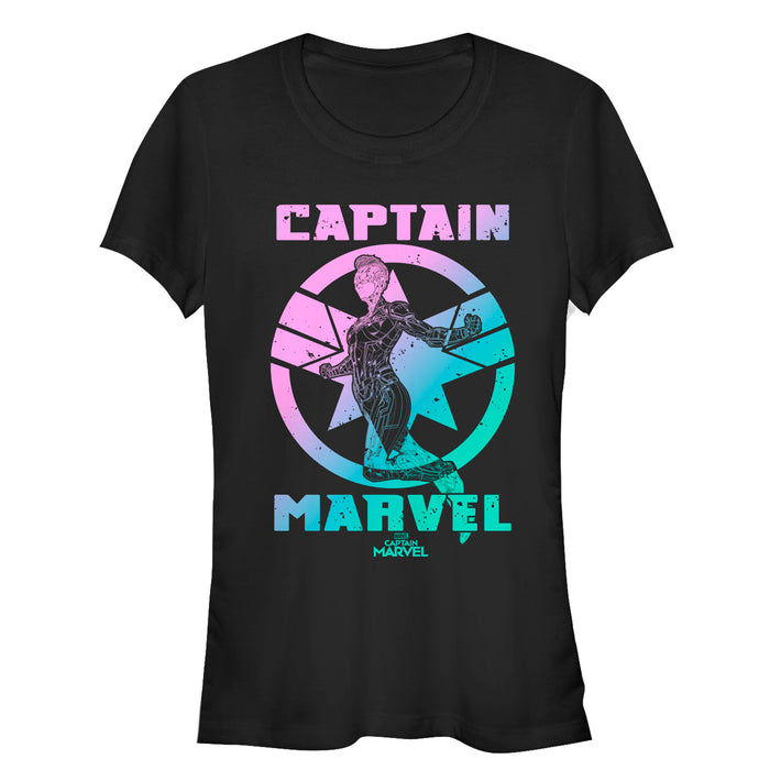 fifth sun Junior's Marvel Captain Marvel Kree Rainbow T-Shirt