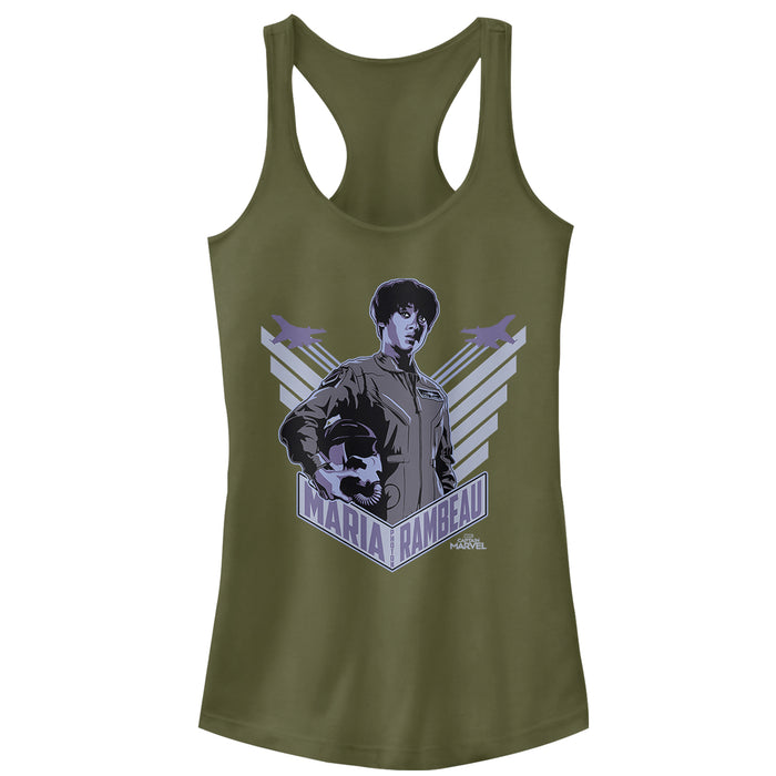 fifth sun Junior's Marvel Captain Marvel Maria Portrait Racerback Tank Top