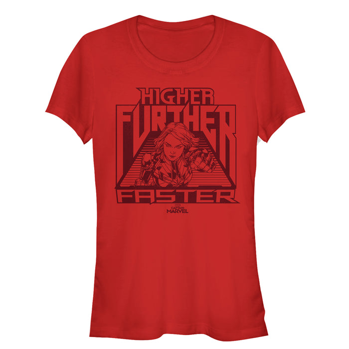 fifth sun Junior's Marvel Captain Marvel Marvel Grayscale Higher Quote T-Shirt