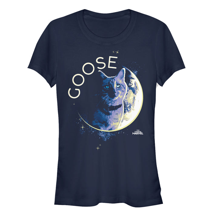 fifth sun Junior's Marvel Captain Marvel Moon Goose Cat T-Shirt