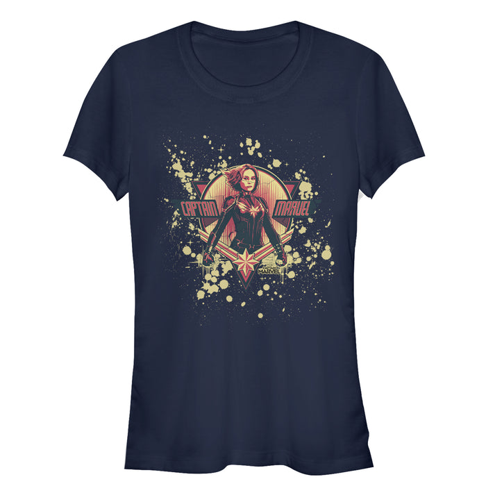 fifth sun Junior's Marvel Captain Marvel Paint Splatter Hero T-Shirt