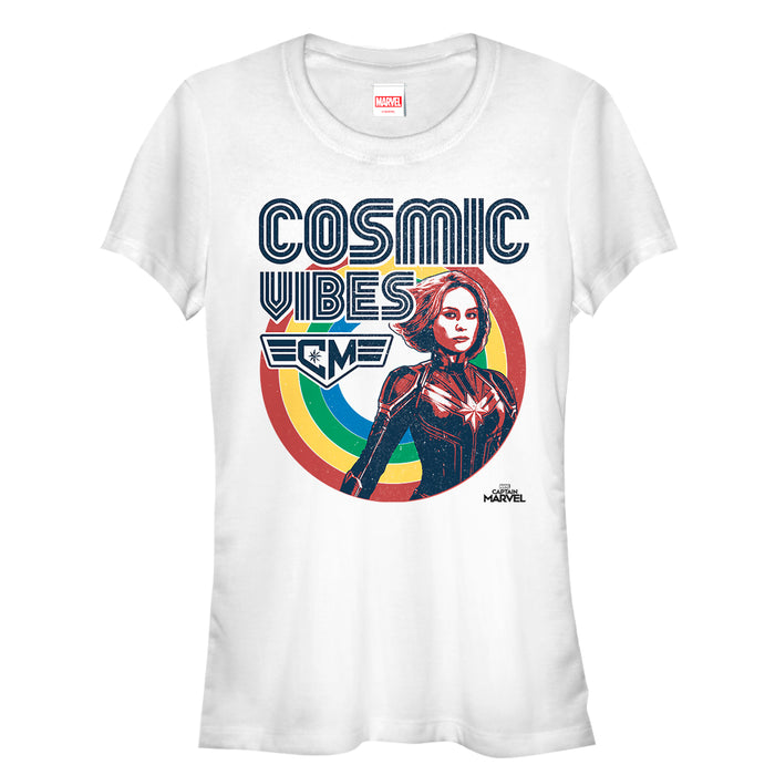 fifth sun Junior's Marvel Captain Marvel Rainbow Cosmic Vibes T-Shirt