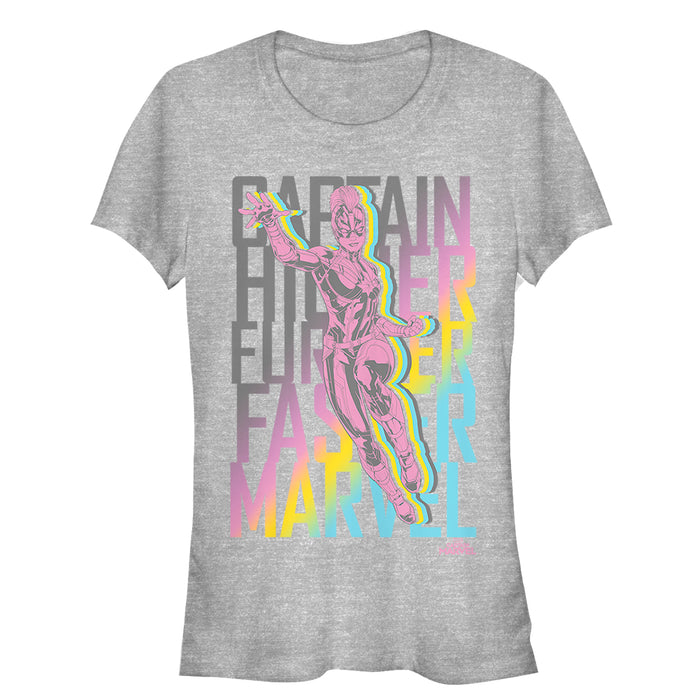 fifth sun Junior's Marvel Captain Marvel Rainbow Mantra T-Shirt