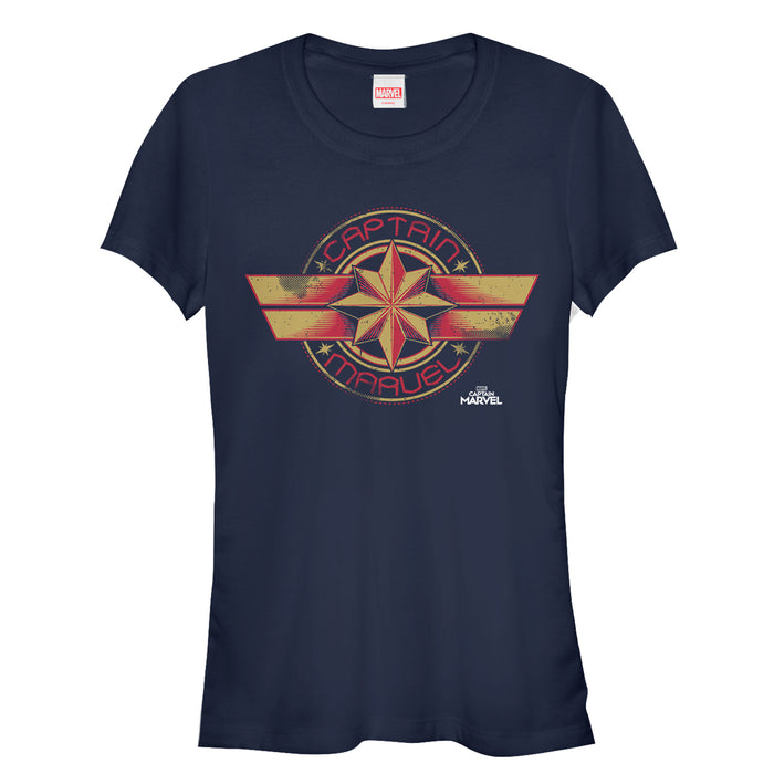 fifth sun Junior's Marvel Captain Marvel Retro Star Emblem T-Shirt