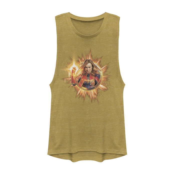 Fifth Sun Junior's Marvel Captain Marvel Shining Star Festival Muscle Tee