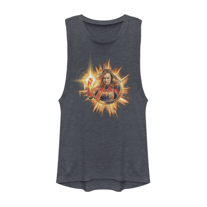 fifth sun Junior's Marvel Captain Marvel Shining Star Festival Muscle Tee