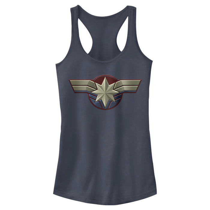 fifth sun Junior's Marvel Captain Marvel Simple Star Symbol Racerback Tank Top