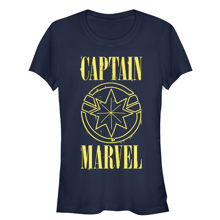 Fifth Sun Junior's Marvel Captain Marvel Stained Star Symbol T-Shirt