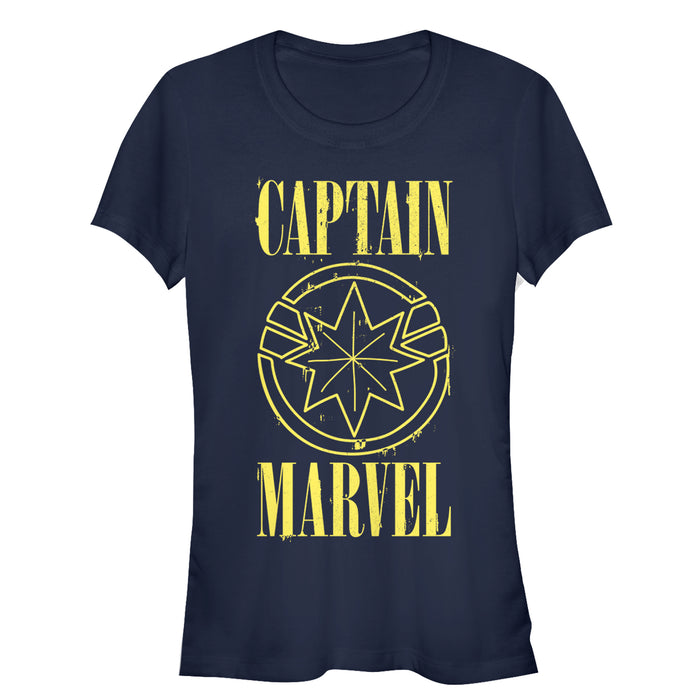 fifth sun Junior's Marvel Captain Marvel Stained Star Symbol T-Shirt