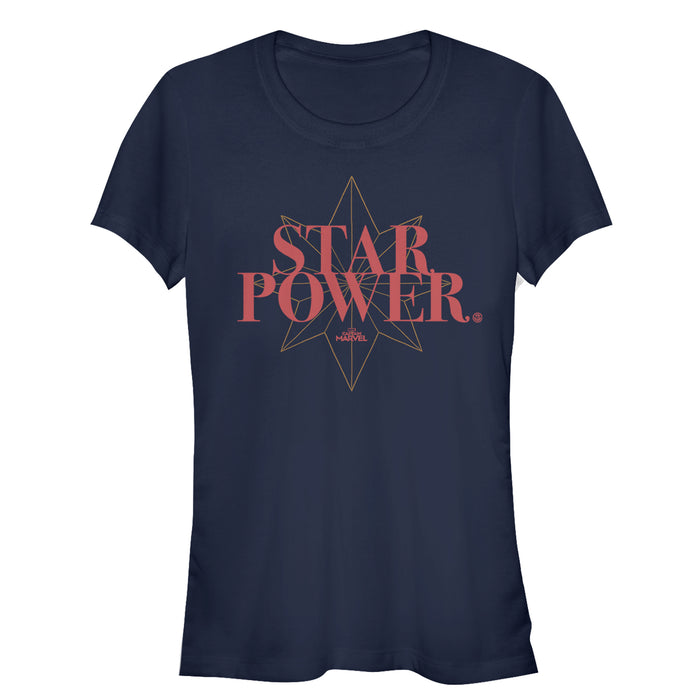 fifth sun Junior's Marvel Captain Marvel Star Power Text T-Shirt