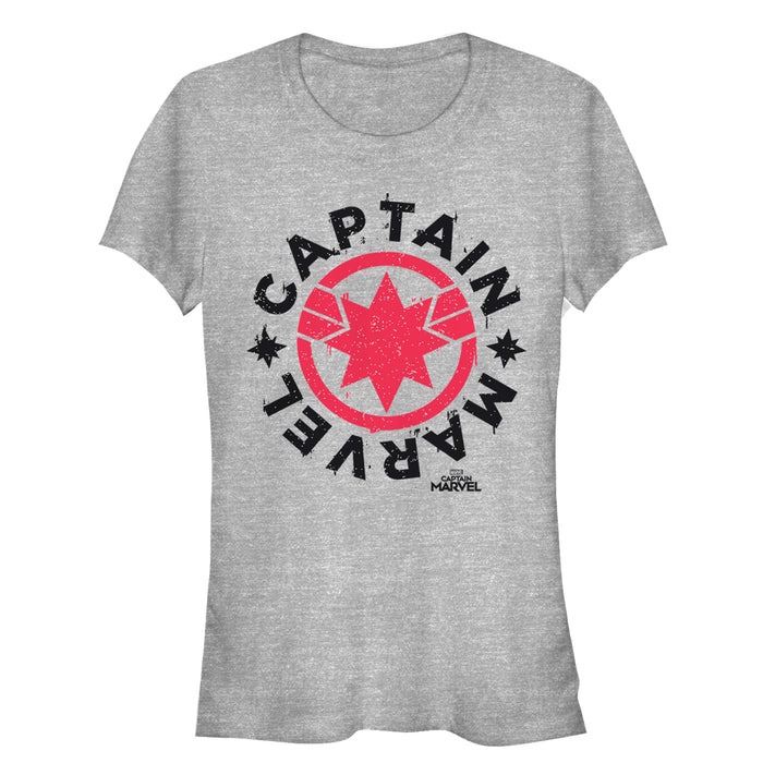 fifth sun Junior's Marvel Captain Marvel Star Symbol Circle T-Shirt