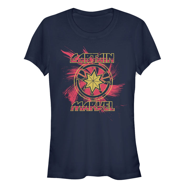 fifth sun Junior's Marvel Captain Marvel Star Symbol Swirl T-Shirt