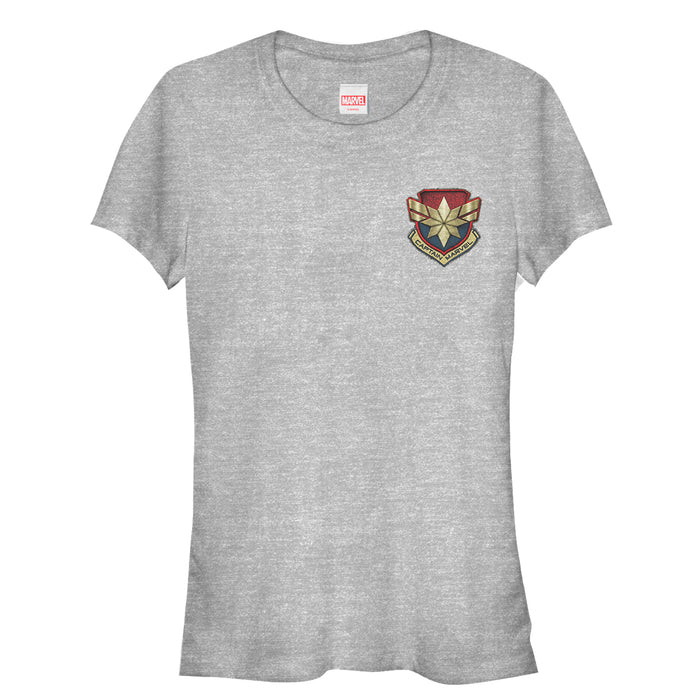 fifth sun Junior's Marvel Captain Marvel Star Symbol Woven Print T-Shirt