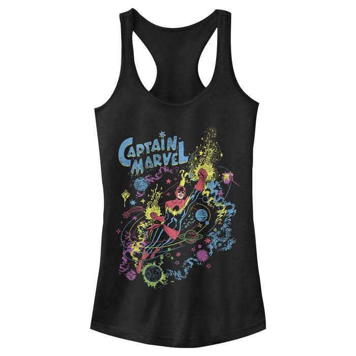 fifth sun Junior's Marvel Captain Retro Space Traveler Racerback Tank Top