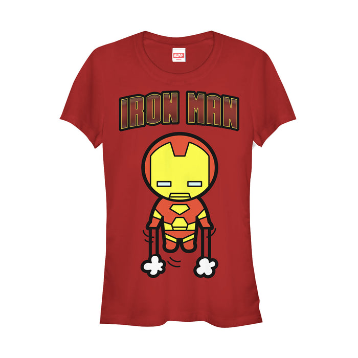 fifth sun Junior's Marvel Cartoon Kawaii Iron Man Flight T-Shirt