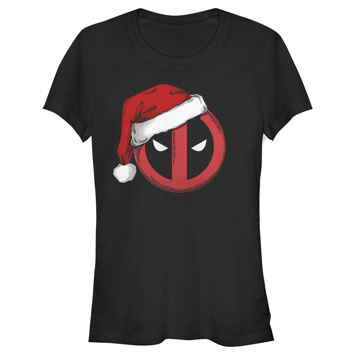 fifth sun Junior's Marvel Christmas Deadpool Santa Hat T-Shirt