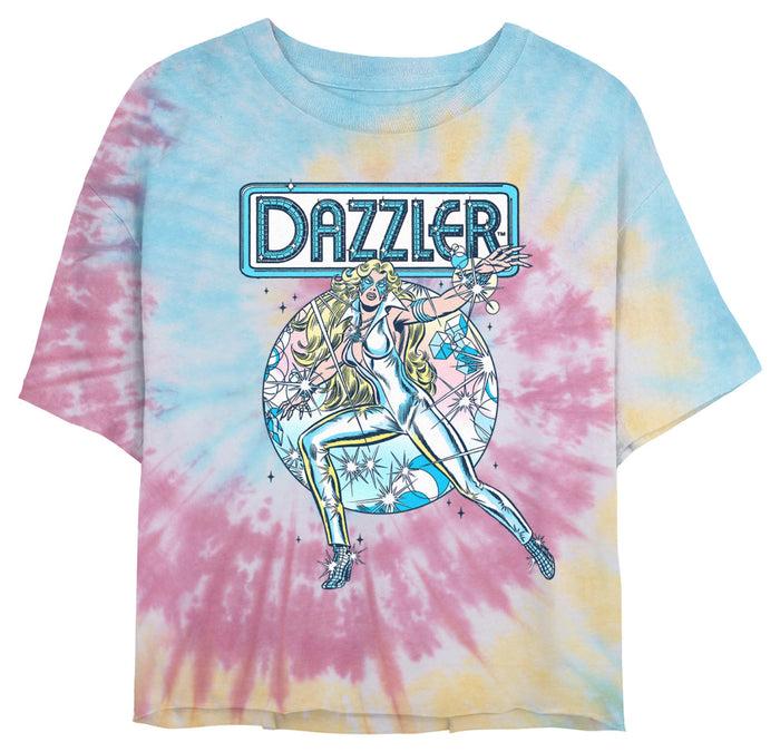 fifth sun Junior's Marvel Dazzler Retro Light Beams Shimmer T-Shirt