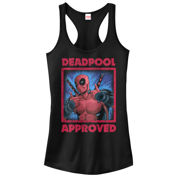 fifth sun Junior's Marvel Deadpool Approved Racerback Tank Top