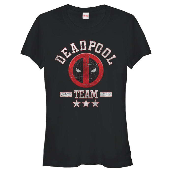 fifth sun Junior's Marvel Deadpool Cracked Logo Team T-Shirt