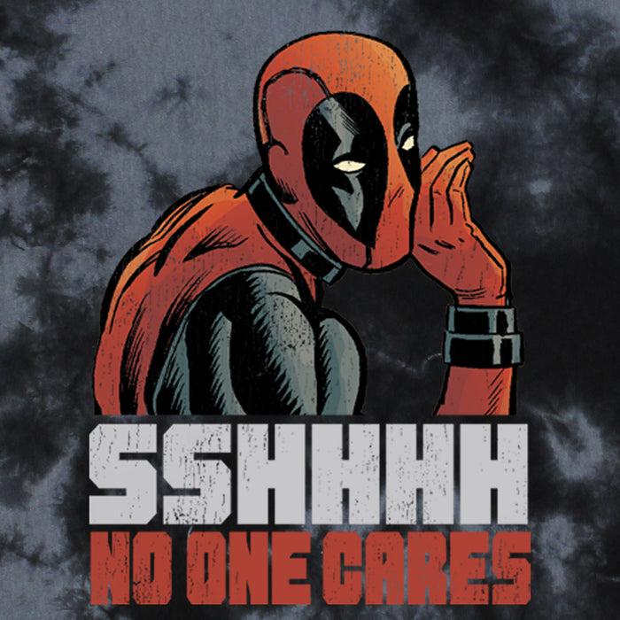 Fifth Sun Junior's Marvel Deadpool Distressed Sshhhh No One Cares T-Shirt