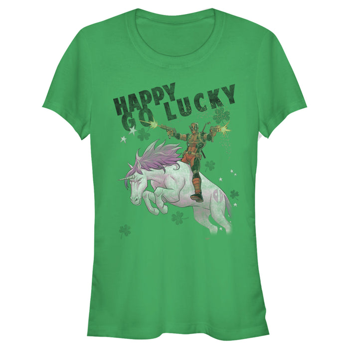 fifth sun Junior's Marvel Deadpool Lucky Unicorn St. Patrick's T-Shirt