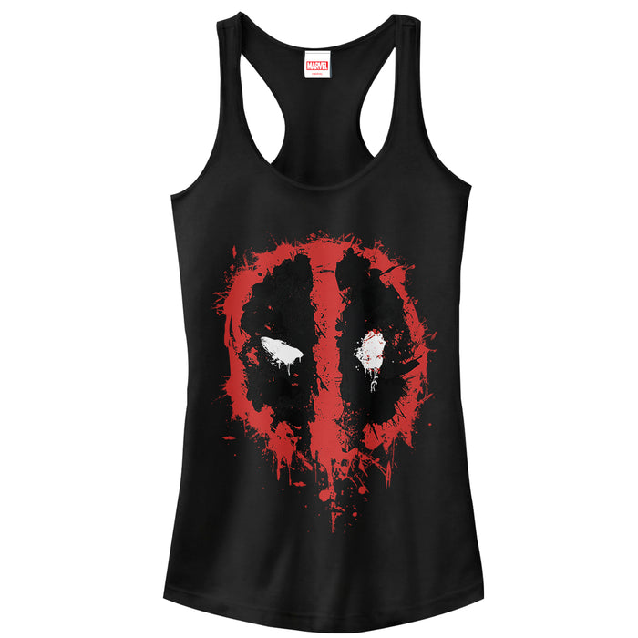 fifth sun Junior's Marvel Deadpool Splatter Icon Racerback Tank Top
