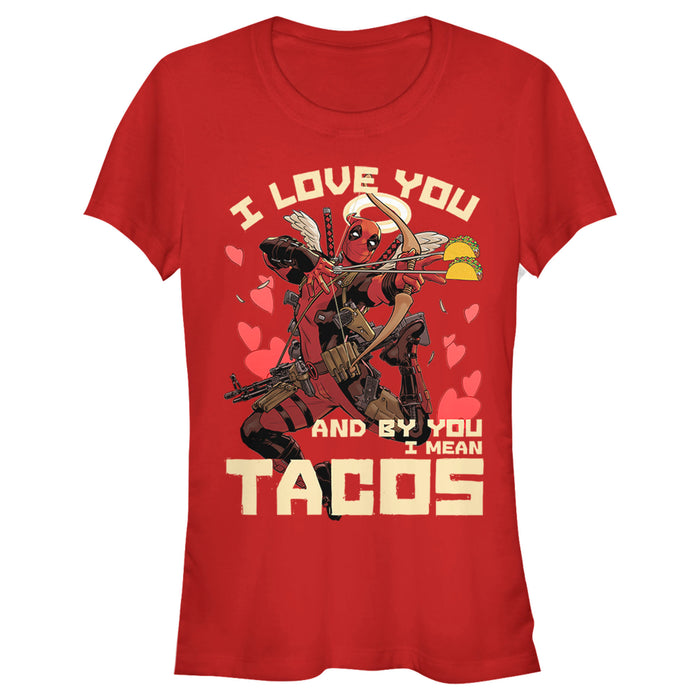 fifth sun Junior's Marvel Deadpool Taco Cupid T-Shirt