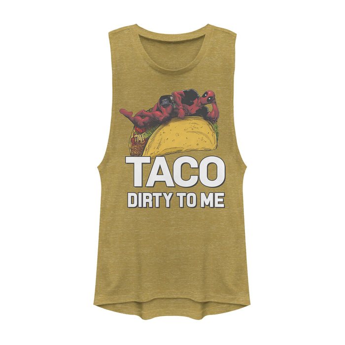 fifth sun Junior's Marvel Deadpool Taco Dirty to Me Festival Muscle Tee