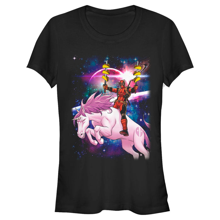 fifth sun Junior's Marvel Deadpool Universe Taco Unicorn T-Shirt