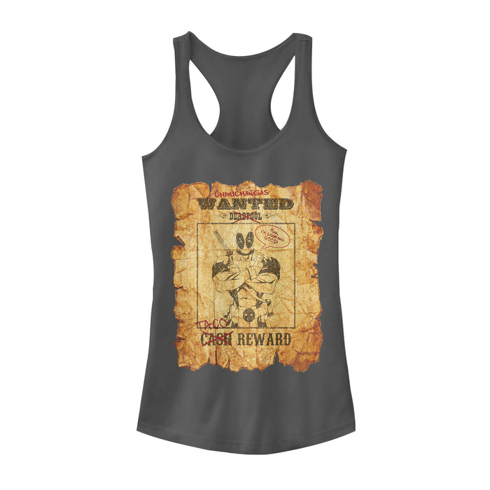 fifth sun Junior's Marvel Deadpool Wanted Poster Racerback Tank Top