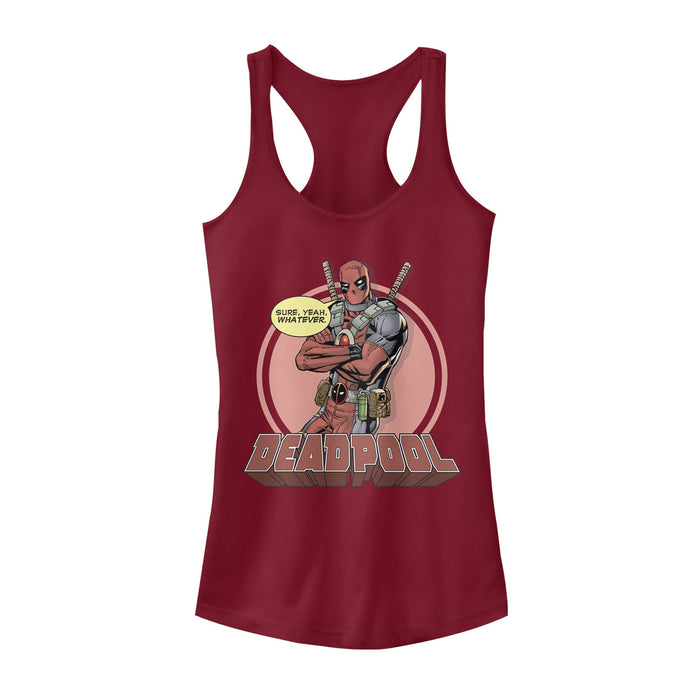 fifth sun Junior's Marvel Deadpool Whatever Racerback Tank Top