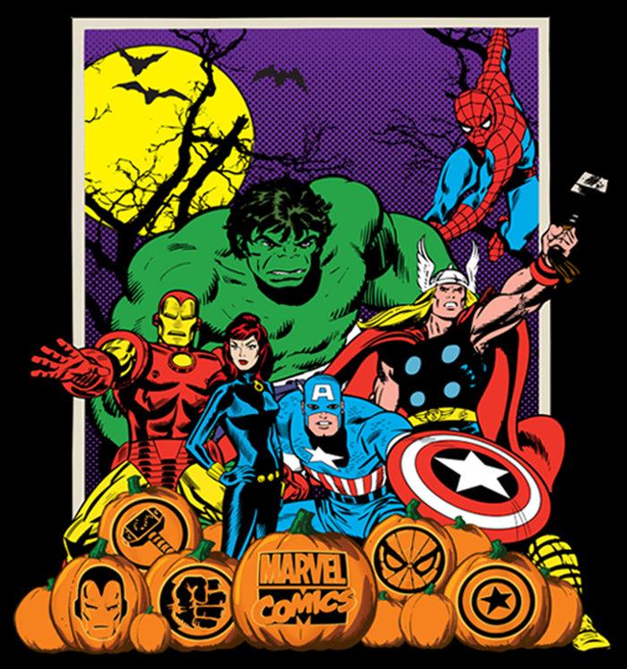 Fifth Sun Junior's Marvel Halloween Avengers Scene T-Shirt