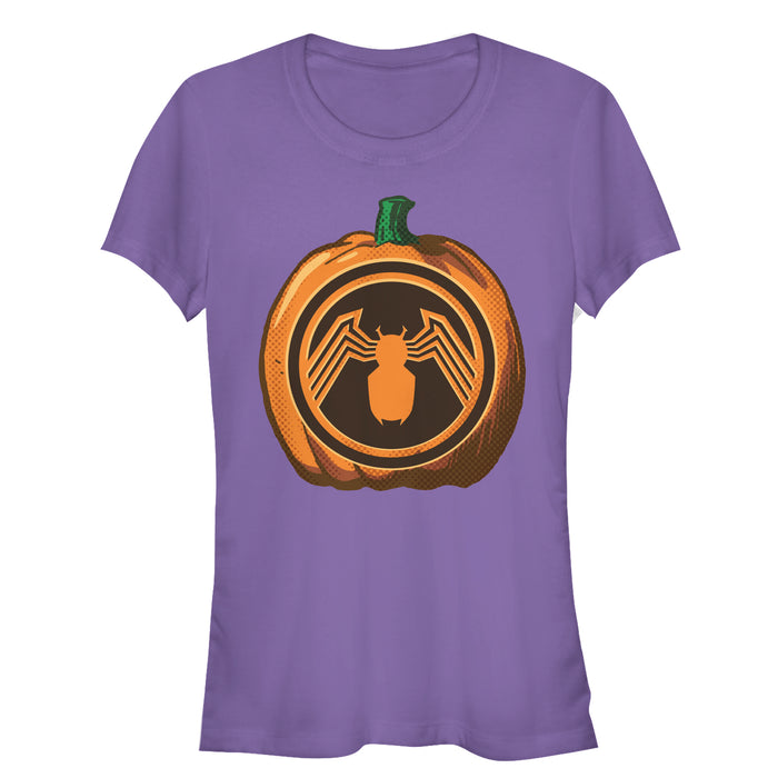 fifth sun Junior's Marvel Halloween Venom Logo Pumpkin T-Shirt