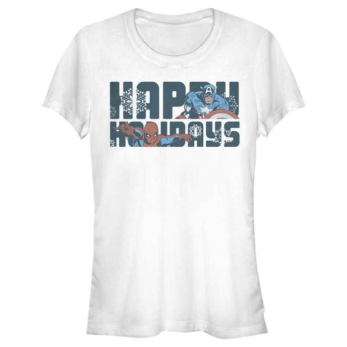 fifth sun Junior's Marvel Happy Holiday Heroes T-Shirt