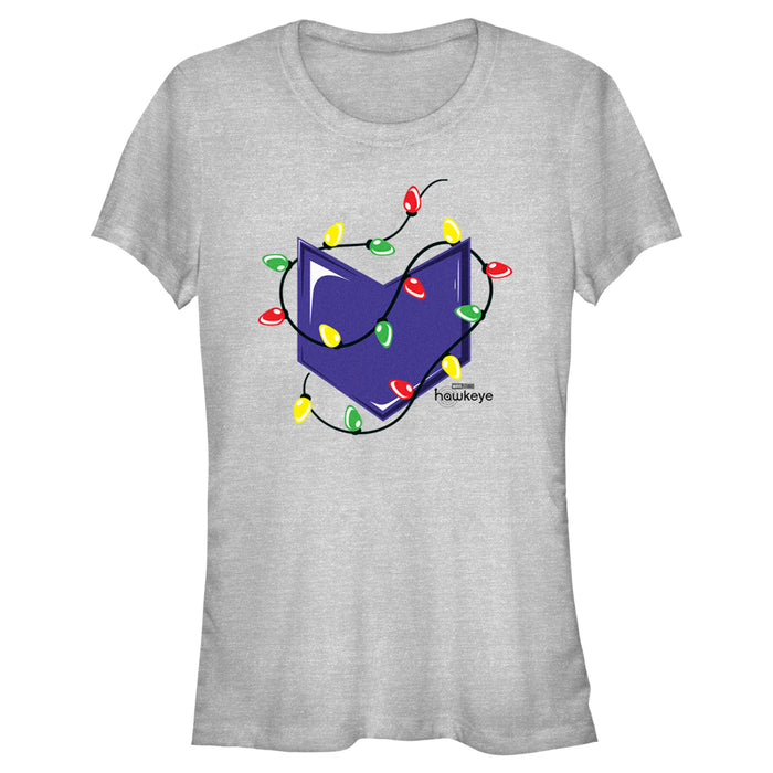 fifth sun Junior's Marvel Hawkeye Arrow Icon Christmas Lights T-Shirt