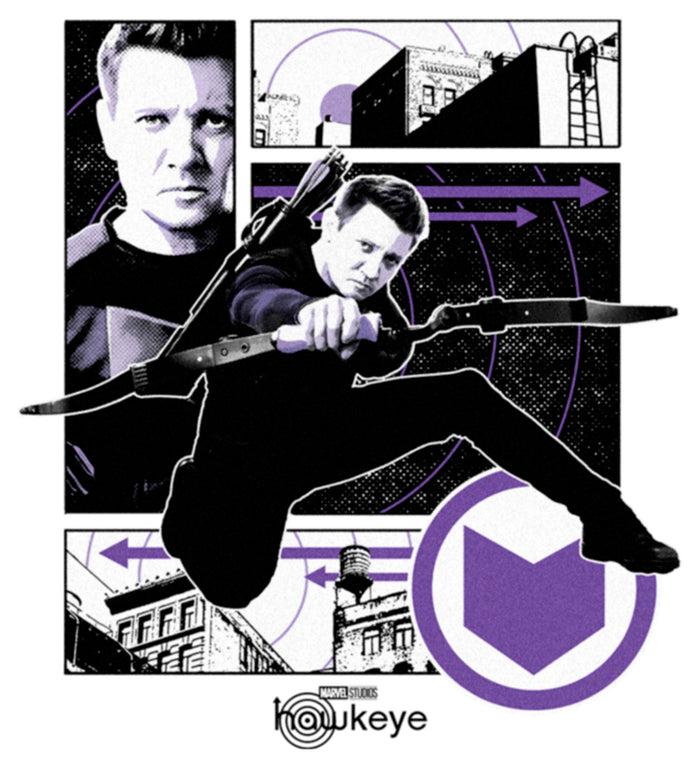 Fifth Sun Junior's Marvel Hawkeye Graphic Panel Icon T-Shirt