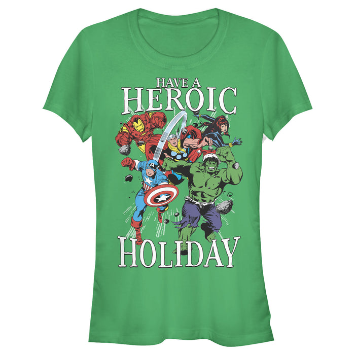 fifth sun Junior's Marvel Heroic Holiday Avengers T-Shirt