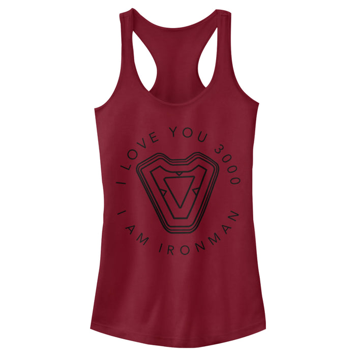 Fifth Sun Junior's Marvel I Am Iron Man Love 3000 Racerback Tank Top