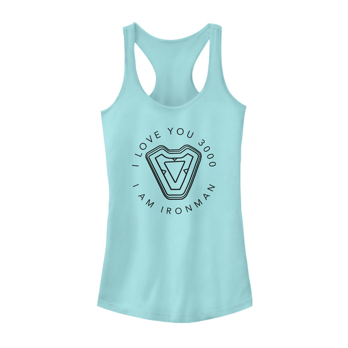 fifth sun Junior's Marvel I Am Iron Man Love 3000 Racerback Tank Top