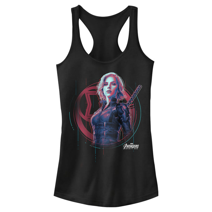 fifth sun Junior's Marvel Infinity War Widow Icon Tech Racerback Tank Top