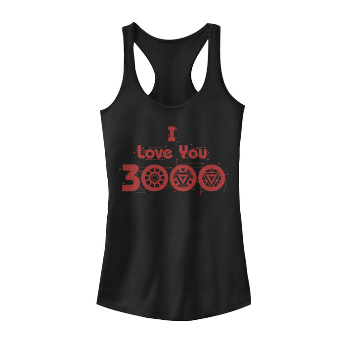 fifth sun Junior's Marvel Love You 3000 Iron Man Icons Racerback Tank Top