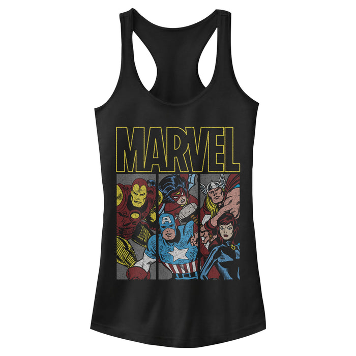 fifth sun Junior's Marvel Retro Avenger Panels Racerback Tank Top