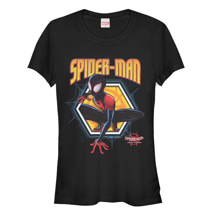 fifth sun Junior's Marvel Spider-Man: Into the Spider-Verse Hexagon T-Shirt