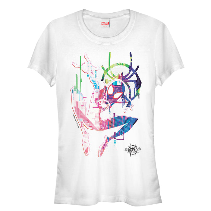 fifth sun Junior's Marvel Spider-Man: Into the Spider-Verse Rainbow Watercolor T-Shirt